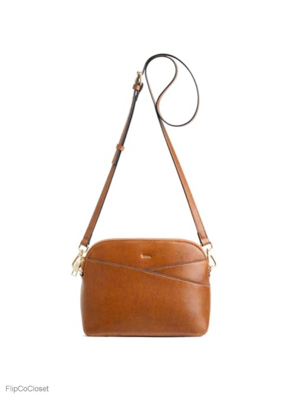 Small Leather Crossbody Bag with Adjustable Strap and 8 Pockets